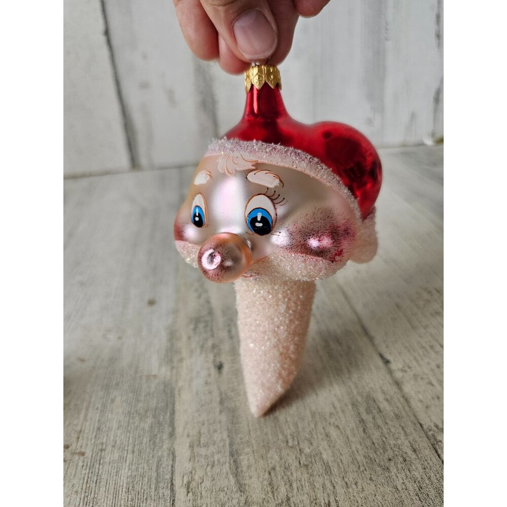Radko‎ cheeky st nick Italian Santa beard bust vintage ornament Xmas tree